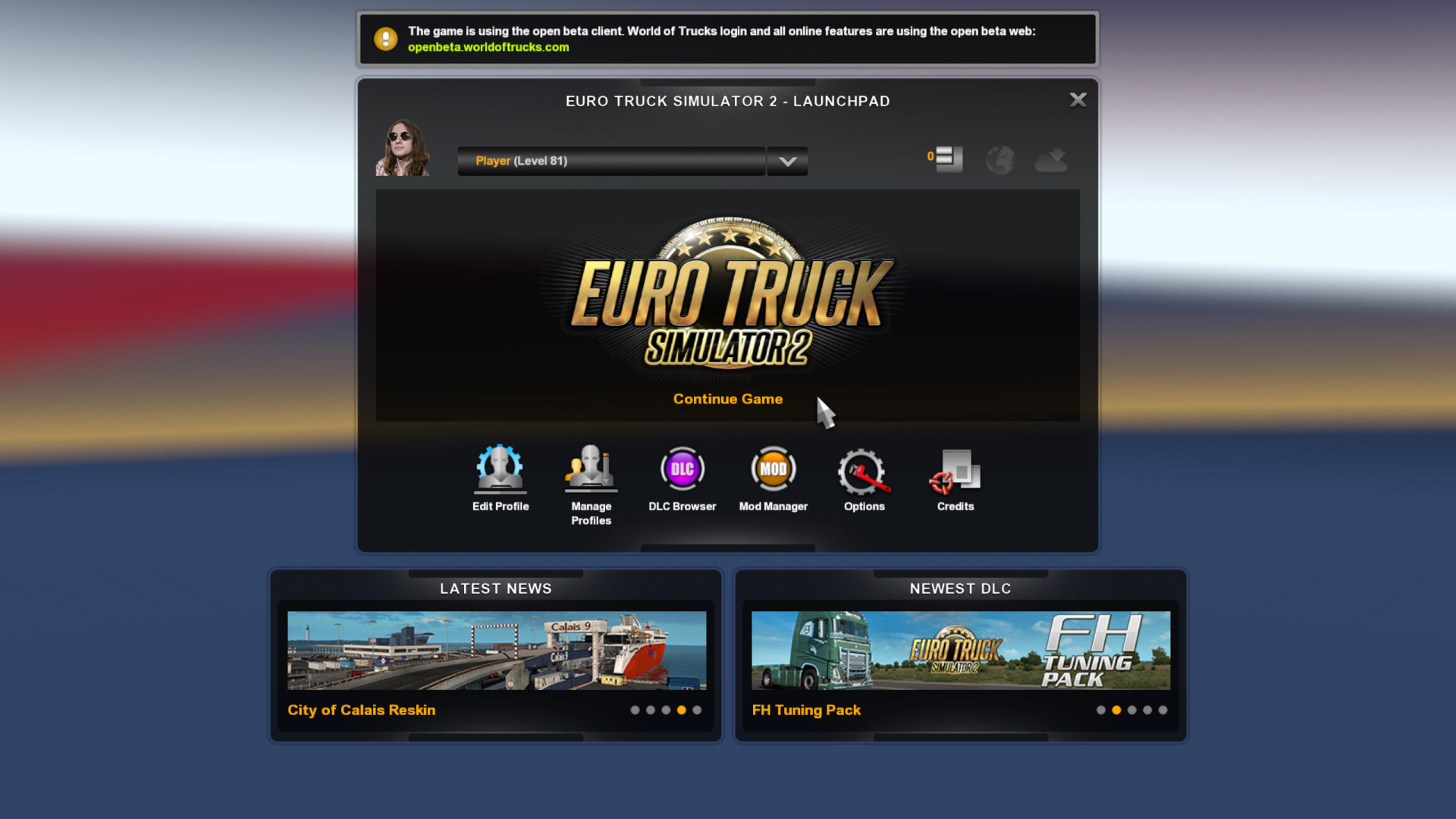 Обновление Euro Truck Simulator 2 затронуло панель запуска, платформы и Кале