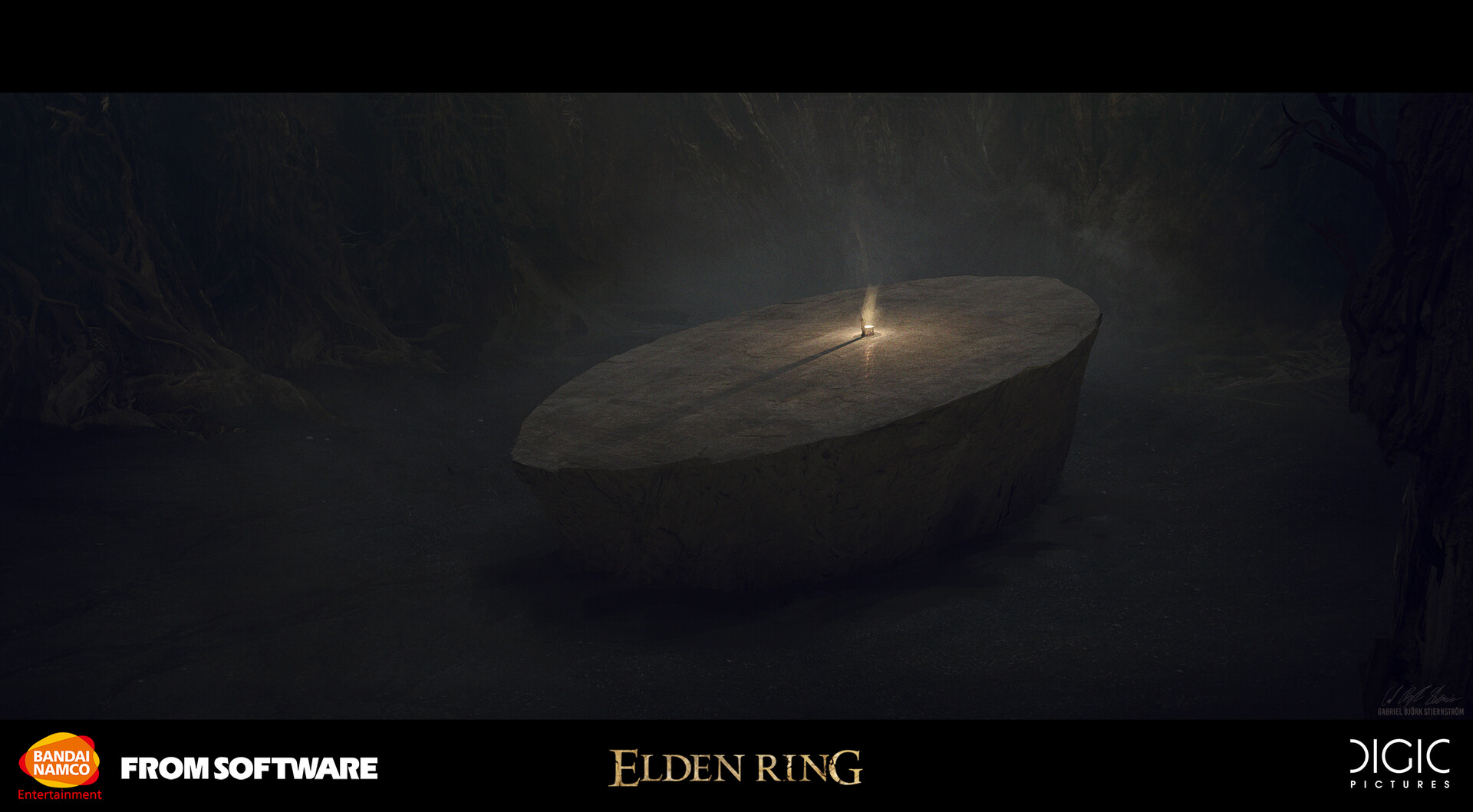 Five Elden Ring concept artwork with a mysterious character from the