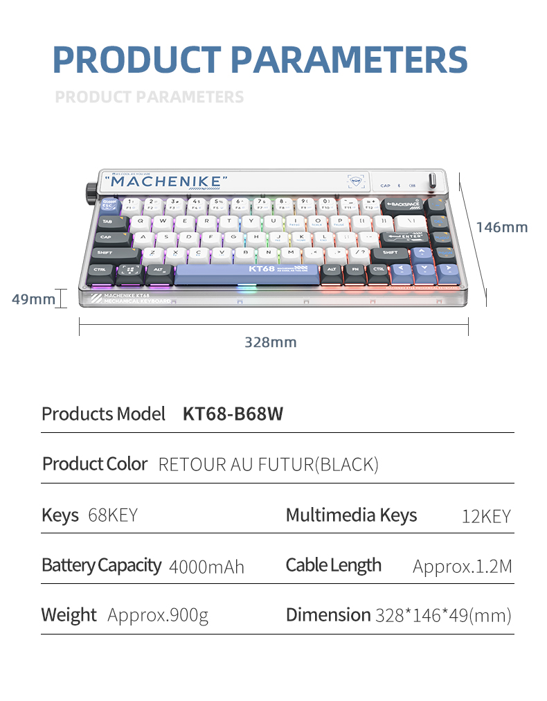 Machenike KT68: высокофункциональная беспроводная механическая клавиатура в  стиле ретро / Мыши, клавиатуры, офисная и геймерская периферия / iXBT Live