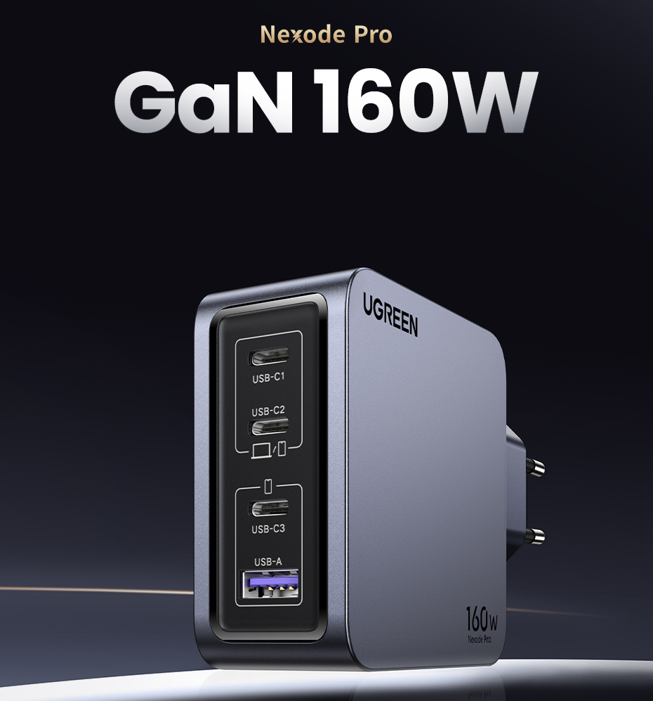 Ugreen Nexode Pro 160W: обзор и тестирование мощного четырёхпортового  зарядного устройства / Зарядки, аккумуляторы и т.п. / iXBT Live