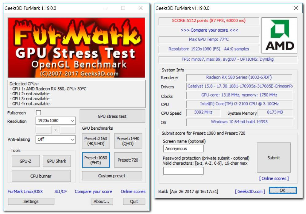 580 тест в играх. FURMARK RX 580 8gb. Фурмарк RX 580 8 GB. Geeks3d FURMARK score этоrx470. FURMARK Test Radeon rx580.
