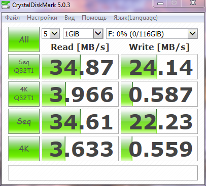 Объем памяти 128 гб. Kingston v300 CRYSTALDISKMARK.