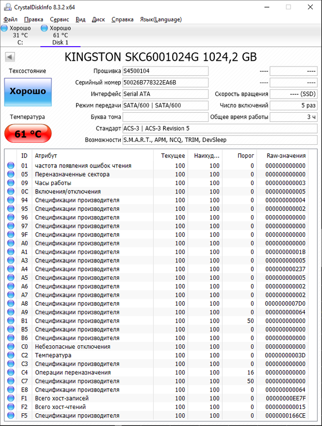 Датчик ssd температуры показывает 99 градусов