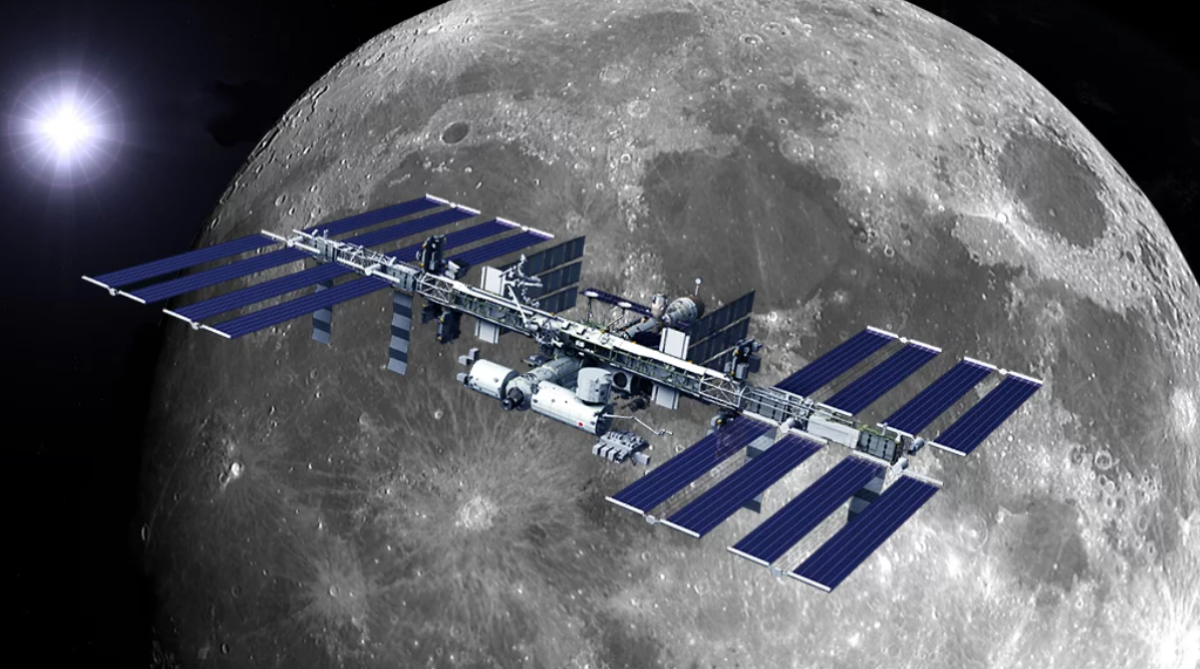 Project lunar. Международная Лунная орбитальная станция. МКС на фоне Луны. Космическая станция на орбите Луны. Луна с МКС.