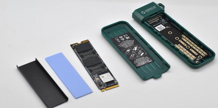256 GB M.2 NVMe SSD and case for it from Orico.  review and test