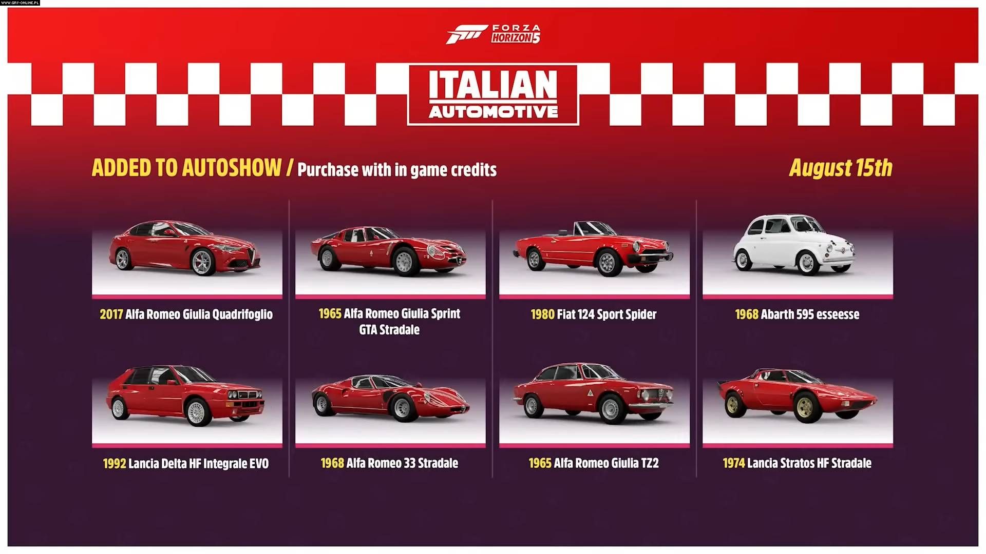 В Forza Horizon 5 вернутся машины итальянских марок Abarth, Alfa Romeo,  Fiat и Lancia / Компьютерные и мобильные игры / iXBT Live